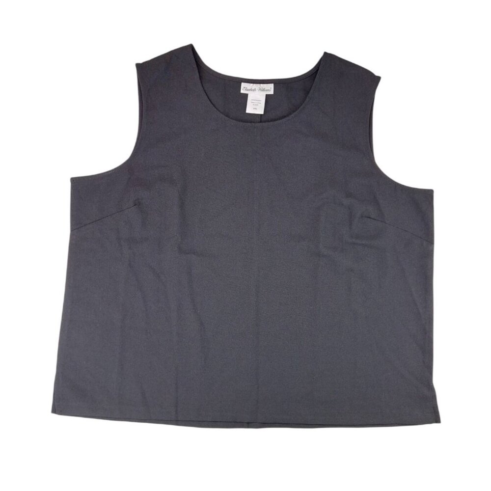 Elisabeth Williams Sleeveless Black Polyester Tank Blouse 2XL Scoop Plus New